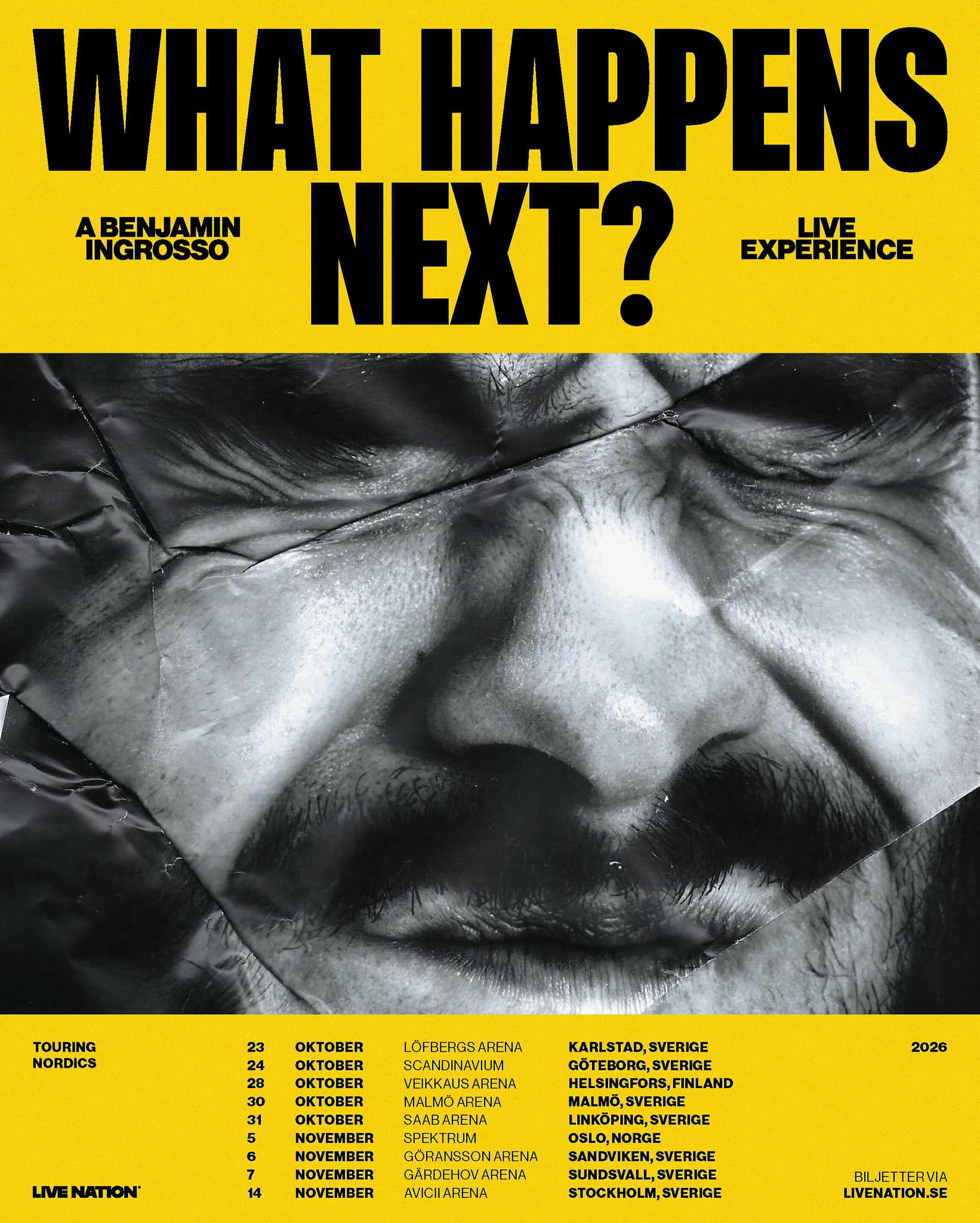 Benjamin Ingrosso What Happens Next? tour Poster 2026